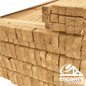 Tasseau - 38 x 38 mm - long 3.00 ml - sapin - traité classe 2 ( pqt de 9 )